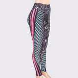 Honeycomb Letter Printed Women Fitness Leggings Skinny High Waist Elastic Push Up Legging Workout Pants Leggins - Dollarwoods