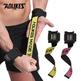 AOLIKES 1 Pair Gym Fitness Weight lifting Grip Straps Dumbbell Hand Grips Training Wrist Support Bands For Barbell Pull Up - Dollarwoods