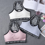 Sports Bra One Size High Elastic Stretch Sports Top Bra Cotton Letters Sports Wear For Women Gym Yoga Bra Running Tops Fitness - Dollarwoods
