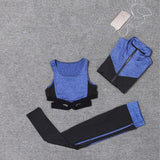 5 pieces sets coat+t shirt+bra+shorts+leggings women yoga clothing quick dry outdoor sports running fitness gym ropa deportiva - Dollarwoods