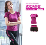 5 pieces sets coat+t shirt+bra+shorts+leggings women yoga clothing quick dry outdoor sports running fitness gym ropa deportiva - Dollarwoods
