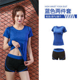 5 pieces sets coat+t shirt+bra+shorts+leggings women yoga clothing quick dry outdoor sports running fitness gym ropa deportiva - Dollarwoods