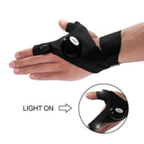 Fishing Magic Strap LED Light Fingerless Glove Flashlight Torch Cover Auto Repair Outdoor Camping Hiking  Luminous - Dollarwoods