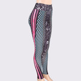 Honeycomb Letter Printed Women Fitness Leggings Skinny High Waist Elastic Push Up Legging Workout Pants Leggins - Dollarwoods