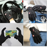 Touch Screen Windproof Outdoor Sport Gloves,Men Women Winter Fleece Thermal Warm Running Gloves,Anti-slip Cycling Gloves - Dollarwoods
