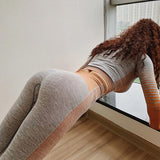 Athletic Clothes Women Seamless Long Sleeve Crop Top Yoga Leggings Set Sports Fitness Suits Gym Active Wear L - Dollarwoods