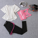 3 Pcs Set Women's Yoga Suit Fitness Clothing Sportswear For Female Workout Sports Clothes Athletic Running Yoga Suit Sets - Dollarwoods