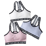 Sports Bra One Size High Elastic Stretch Sports Top Bra Cotton Letters Sports Wear For Women Gym Yoga Bra Running Tops Fitness - Dollarwoods