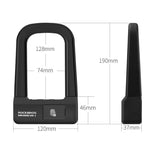 ROCKBROS Bike Bicycle Lock Anti-Theft Bike Motorcycle Lock Fingerprint Lock MTB Road Folding Cycling U Lock Bicycle Accessorie - Dollarwoods