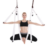 Full Set 6 Handles Anti-gravity Aerial Yoga Hammock Flying Swing Trapeze Yoga Inversion Exercises Device Home Gym Hanging Belt - Dollarwoods