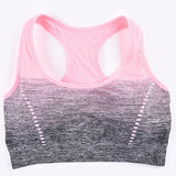 Sports Bra High Stretch Breathable Top Fitness Women Padded for Running Yoga Gym Seamless Crop Bra Gradient Sport Bra - Dollarwoods