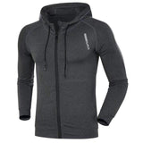 Large Size Men Run Jackets Fitness Sports Coat Soccer Football Training Gym corset hooded Breathable Quick Dry Reflective zipper - Dollarwoods