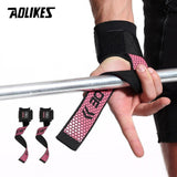 AOLIKES 1 Pair Gym Fitness Weight lifting Grip Straps Dumbbell Hand Grips Training Wrist Support Bands For Barbell Pull Up - Dollarwoods