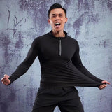 Large Size Men Run Jackets Fitness Sports Coat Soccer Football Training Gym corset hooded Breathable Quick Dry Reflective zipper - Dollarwoods