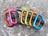carabiner climbing 8cm locking type d quickdraw carabiner buckle buckle hanging aluminum nut backpack buckle - Dollarwoods