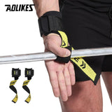 AOLIKES 1 Pair Gym Fitness Weight lifting Grip Straps Dumbbell Hand Grips Training Wrist Support Bands For Barbell Pull Up - Dollarwoods