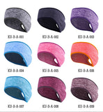 Retail Sport Wide Women Ponytail Headband Running Fitness Yoga Warm Ear Cover Outdoor Cycling Tennis Fleece Sweatband Headscarf - Dollarwoods