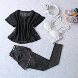 3 Pcs Set Women's Yoga Suit Fitness Clothing Sportswear For Female Workout Sports Clothes Athletic Running Yoga Suit Sets - Dollarwoods