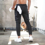 Mens Jogger Sweatpants Man Gyms Workout Fitness Cotton Trousers Male Casual Fashion Skinny Track Pants Zipper design Pants - Dollarwoods