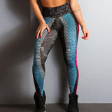 Honeycomb Letter Printed Women Fitness Leggings Skinny High Waist Elastic Push Up Legging Workout Pants Leggins - Dollarwoods
