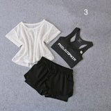 3 Pcs Set Women's Yoga Suit Fitness Clothing Sportswear For Female Workout Sports Clothes Athletic Running Yoga Suit Sets - Dollarwoods