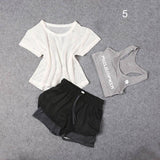 3 Pcs Set Women's Yoga Suit Fitness Clothing Sportswear For Female Workout Sports Clothes Athletic Running Yoga Suit Sets - Dollarwoods