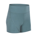 Anti-sweat Plain Sport Athletic Shorts Women High Waisted Soft Cotton Feel Fitness Yoga Shorts with Two Side Pocket - Dollarwoods