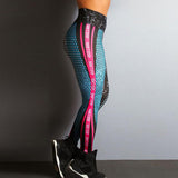 Honeycomb Letter Printed Women Fitness Leggings Skinny High Waist Elastic Push Up Legging Workout Pants Leggins - Dollarwoods