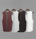 Summer Newest Brand Mens Curved Hem Patchwork Gyms Stringers Vest Bodybuilding Clothing Fitness Man Tanks Tops - Dollarwoods