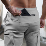 Mens Jogger Sweatpants Man Gyms Workout Fitness Cotton Trousers Male Casual Fashion Skinny Track Pants Zipper design Pants - Dollarwoods