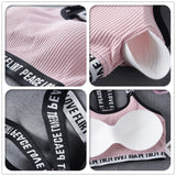 Sports Bra One Size High Elastic Stretch Sports Top Bra Cotton Letters Sports Wear For Women Gym Yoga Bra Running Tops Fitness - Dollarwoods