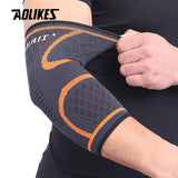 AOLIKES 1PCS Elbow Support Elastic Gym Sport Elbow Protective Pad Absorb Sweat Sport Basketball Arm Sleeve Elbow Brace - Dollarwoods