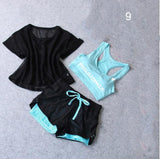 3 Pcs Set Women's Yoga Suit Fitness Clothing Sportswear For Female Workout Sports Clothes Athletic Running Yoga Suit Sets - Dollarwoods