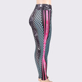 Honeycomb Letter Printed Women Fitness Leggings Skinny High Waist Elastic Push Up Legging Workout Pants Leggins - Dollarwoods