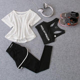 3 Pcs Set Women's Yoga Suit Fitness Clothing Sportswear For Female Workout Sports Clothes Athletic Running Yoga Suit Sets - Dollarwoods