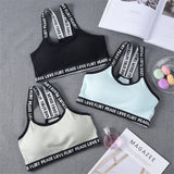 Sports Bra One Size High Elastic Stretch Sports Top Bra Cotton Letters Sports Wear For Women Gym Yoga Bra Running Tops Fitness - Dollarwoods