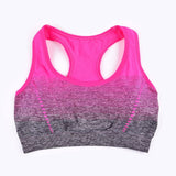 Sports Bra High Stretch Breathable Top Fitness Women Padded for Running Yoga Gym Seamless Crop Bra Gradient Sport Bra - Dollarwoods