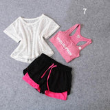 3 Pcs Set Women's Yoga Suit Fitness Clothing Sportswear For Female Workout Sports Clothes Athletic Running Yoga Suit Sets - Dollarwoods