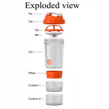Sports Shaker Bottle Whey Protein Powder Mixing Bottle Sports Nutrition Protein Shaker Fitness Water Bottle With Three-layer - Dollarwoods