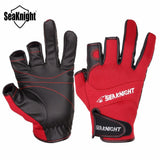 SeaKnight SK03 Sport Leather Fishing Gloves 1Pair/Lot 3 Half-Finger Breathable Anti-Slip Glove Neoprene - Dollarwoods