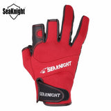 SeaKnight SK03 Sport Leather Fishing Gloves 1Pair/Lot 3 Half-Finger Breathable Anti-Slip Glove Neoprene - Dollarwoods