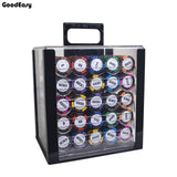 600/1000pcs/set Casino Clay Wheat Poker Chip Set High Qulaity Cheap Set with Acrylic BOX/Tray/Big Table Cloth - Dollarwoods