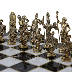 Historical Rome Figures Metal Chess Pieces Medium Size King 7 cm (Board is not Included) - Dollarwoods