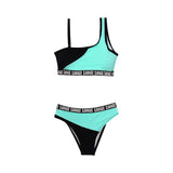 Andzhelika 2020 New Children Swimsuit One shoulder Bikini Patchwork Girls Sports Swimsuit Child Bikini Swimwear Kid Bathing Suit - Dollarwoods