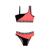 Andzhelika 2020 New Children Swimsuit One shoulder Bikini Patchwork Girls Sports Swimsuit Child Bikini Swimwear Kid Bathing Suit - Dollarwoods