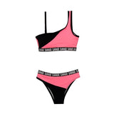 Andzhelika 2020 New Children Swimsuit One shoulder Bikini Patchwork Girls Sports Swimsuit Child Bikini Swimwear Kid Bathing Suit - Dollarwoods