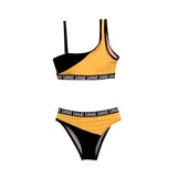 Andzhelika 2020 New Children Swimsuit One shoulder Bikini Patchwork Girls Sports Swimsuit Child Bikini Swimwear Kid Bathing Suit - Dollarwoods