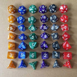 7pcs/set 17 Colors Multifaceted Dice d&d d4 d6 d8 d10 d% d12 d20 Polyhedral TRPG Games Dice Set Board Game entertainment Dice SD - Dollarwoods