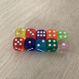 10PCS/Lot Dice Set 10 Colors  High Quality Transparent Acrylic 6 Sided Dice  For Club/Party/Family Games Free Shipping - Dollarwoods