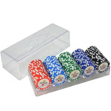 100/1000PCS Casino Poker Chip Sets Gold Crown Texas Hold'em Baccarat Black Jack Poker Clay Chip Coins Acylic Box Trays - Dollarwoods